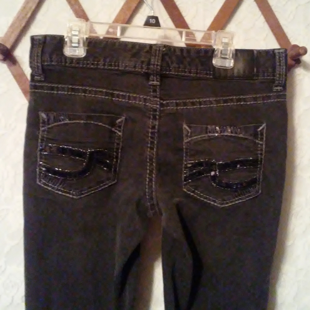 Maurices Black Embelished Skinny Jeans Distressed - Picture 4 of 8